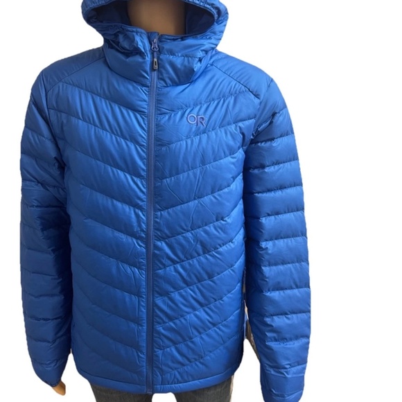 Outdoor Research OR Mens Coldfront LT 700 Down Hoodie Topaz Zipper Jacket M - Picture 1 of 9